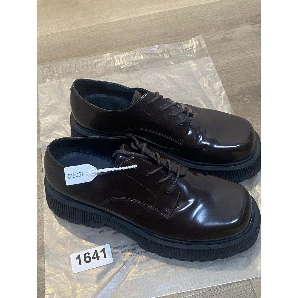 Jeffrey Campbell The Office Platform Lug Sole Brown Derby Leather Oxford Shoes 9